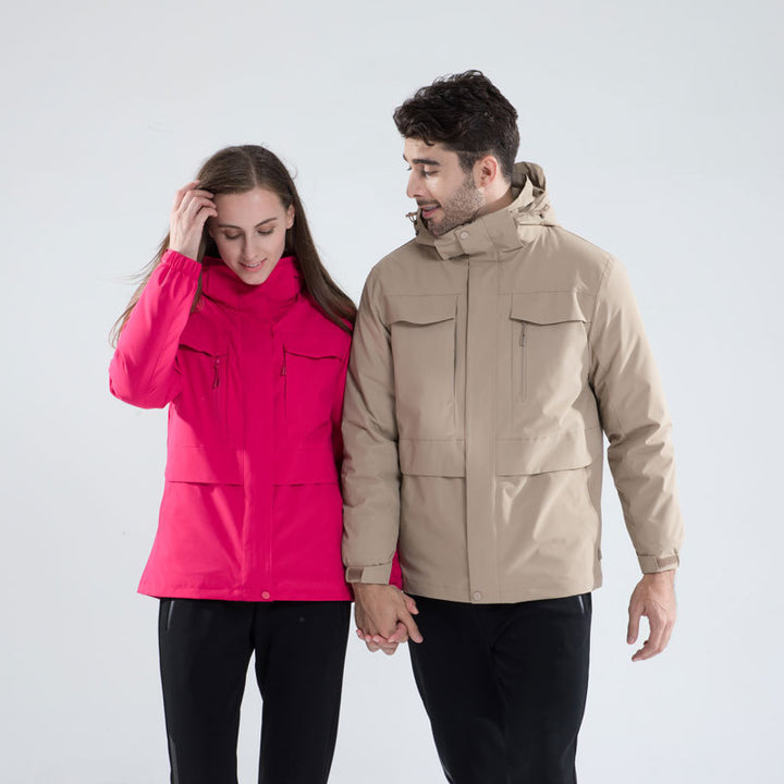 Mountaineering Multi-pocket Three-in-one Jacket Plus Size