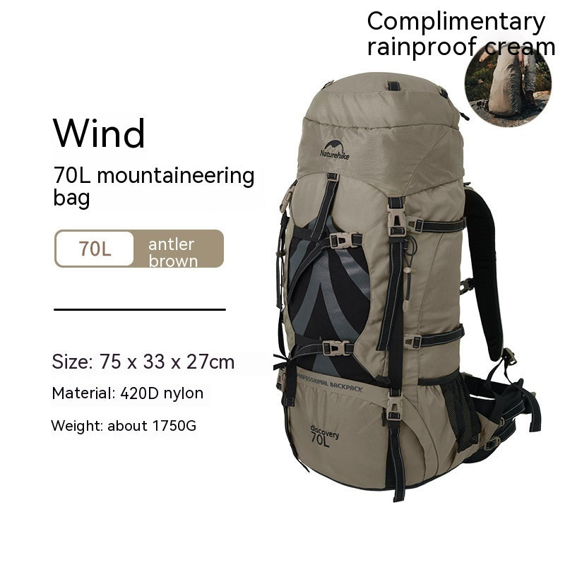 Naturehike Outdoor Wind Exploration 70L Hiking Backpack Large Capacity Leisure Sports Tourism