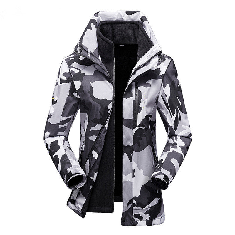 Outdoor Couple Jacket Men's Three-in-one Warm Mountaineering Ski Suit Women's Two-piece Suit