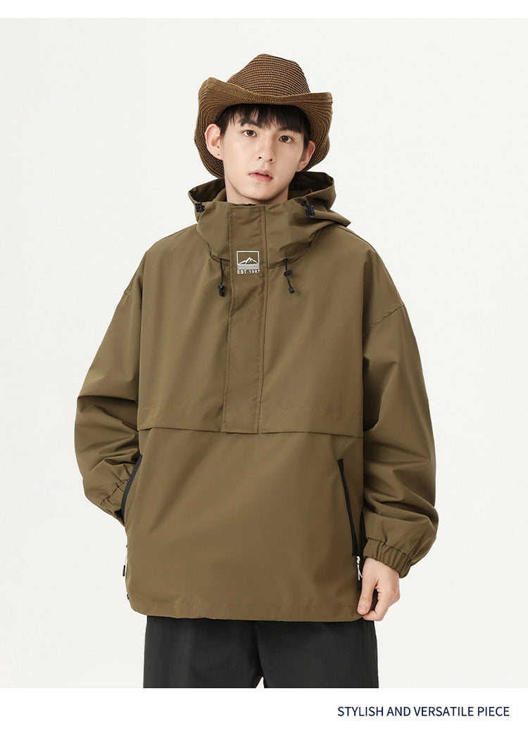 Half Zipper Pullover Outdoor Jacket Coat Functional Mountaineering Clothing Windproof