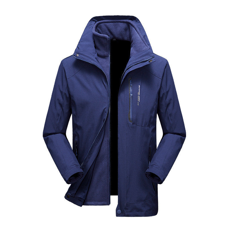 Outdoor Couple Jacket Men's Three-in-one Warm Mountaineering Ski Suit Women's Two-piece Suit