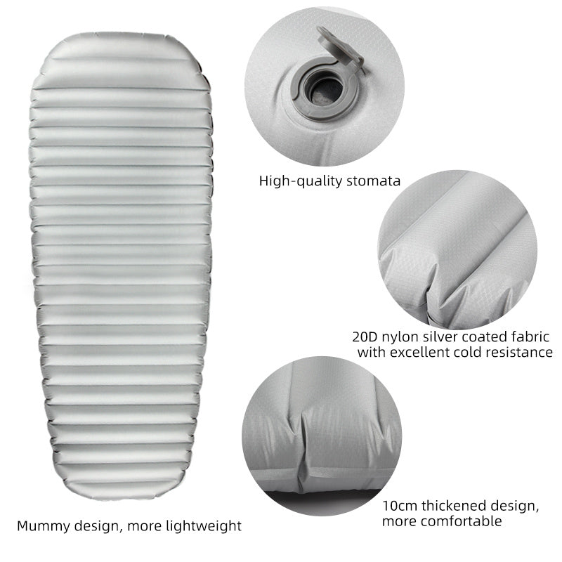 Ultra-light Silver-coated Single Double Inflatable Moisture-proof Outdoor Mountaineering  Camping Mat